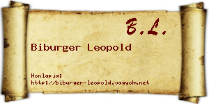 Biburger Leopold névjegykártya